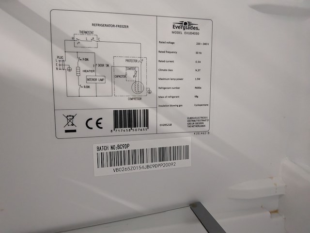 Koelvrieskast, everglades, evud4030, zwart - afbeelding 6 van  10