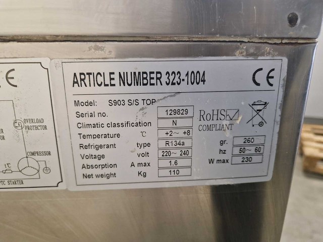 Koelwerkbank - saro - s903s/s top - 3-deurs - afbeelding 3 van  3
