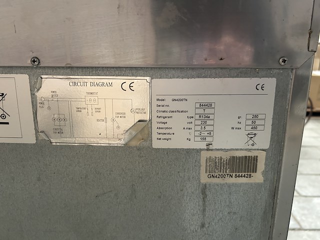 Koelwerkbank 123x70x88, gn4200tn - afbeelding 5 van  6