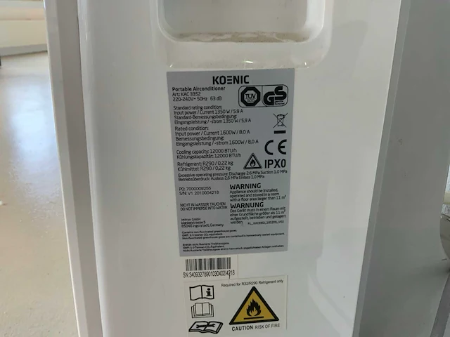 Koenic - kac3352 - mobiele airconditioning - afbeelding 5 van  6