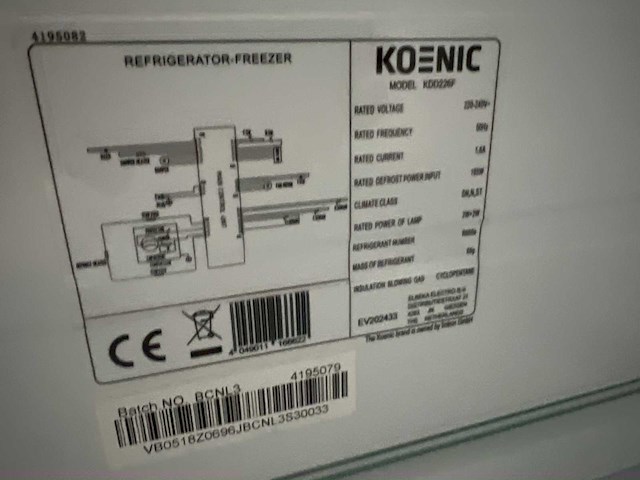 Koenic amerikaanse koelkast f (kdd226f) - afbeelding 3 van  3