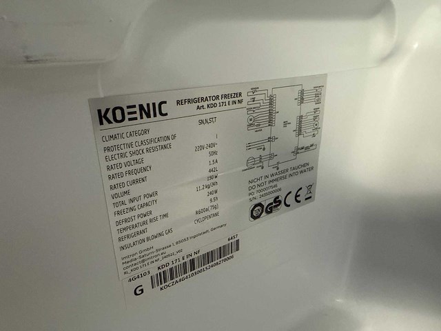 Koenic kdd 171 d in nf - amerikaanse koelkast zwart - afbeelding 3 van  5