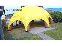 Koepel tent 10 x 10 x 6 meter, opblaasbaar, 2 nieuwe blowers, in-ritsbare zijpanelen - afbeelding 5 van  12