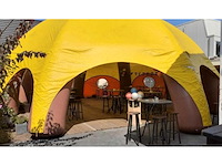 Koepel tent 10 x 10 x 6 meter, opblaasbaar, 2 nieuwe blowers, in-ritsbare zijpanelen - afbeelding 6 van  12