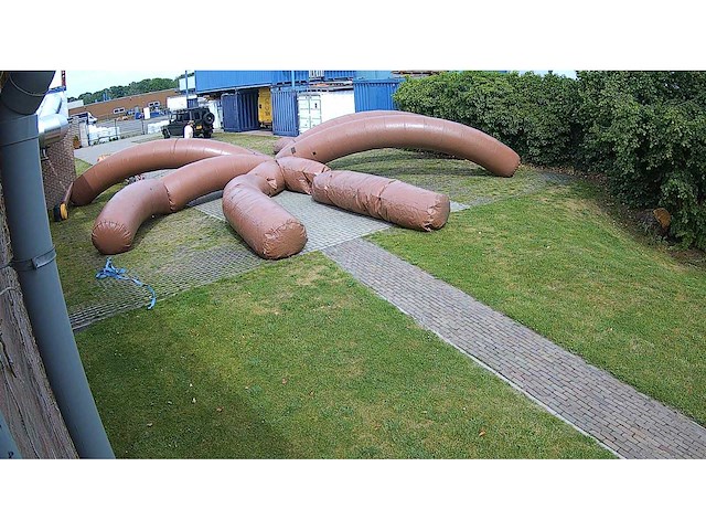 Koepel tent 10 x 10 x 6 meter, opblaasbaar, 2 nieuwe blowers, in-ritsbare zijpanelen - afbeelding 9 van  12