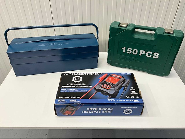 Koffer met 150 pcs en gereedschapskist en startbooster - afbeelding 14 van  18