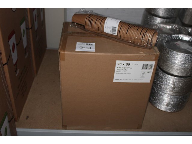 Koffiebekers in doos. ca. 1000 stuks. - afbeelding 1 van  2