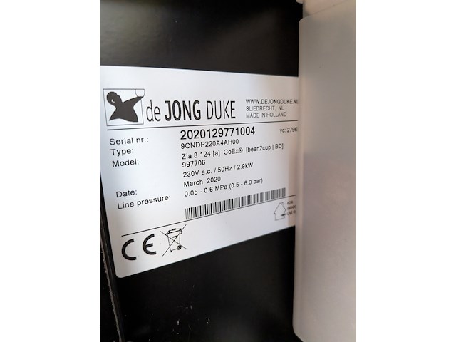 Koffiemachine de jong duke, zia 8.124, bouwjaar 2020 - afbeelding 4 van  5