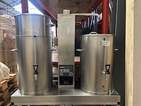Koffiezet installatie met 2 rvs containers en tafel, animo combi-line - afbeelding 2 van  8