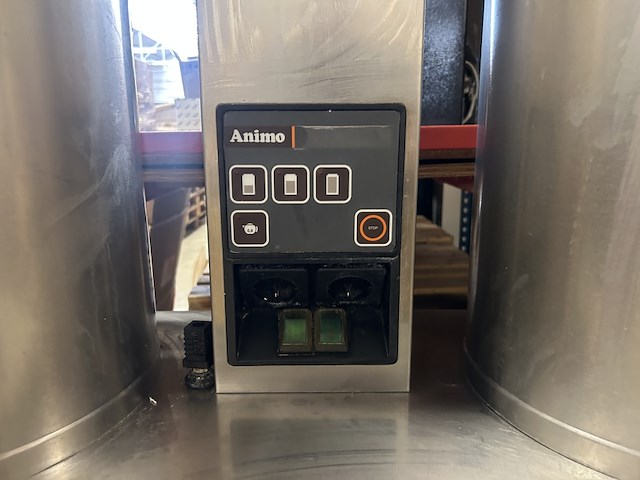 Koffiezet installatie met 2 rvs containers en tafel, animo combi-line - afbeelding 3 van  8