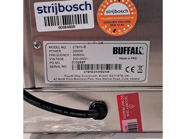 Koffiezetapparaat , buffalo, ct815-e - afbeelding 5 van  9