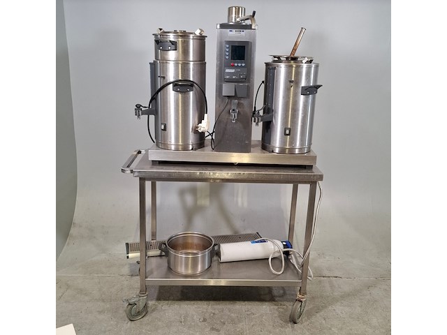 Koffiezetapparaat op rvs serveerwagen, o.a bravilor bonamat, o.a b 10hw - afbeelding 1 van  11