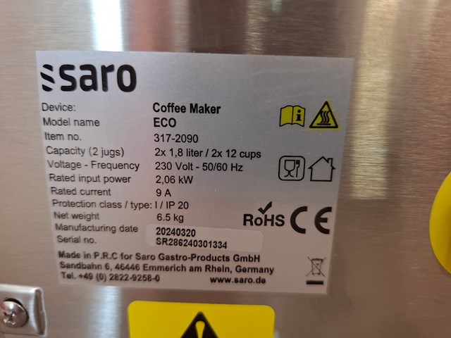 Koffiezetapparaat saro, eco - afbeelding 6 van  6