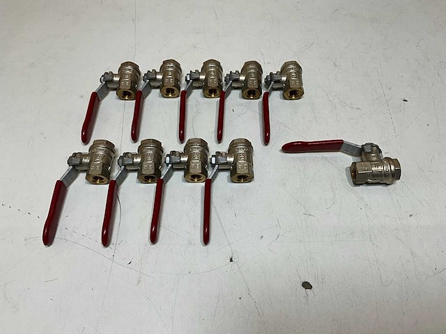 Kogelkraan s90 1/4"bn. dn8 vern geomet hendel rood (10x) - afbeelding 1 van  1