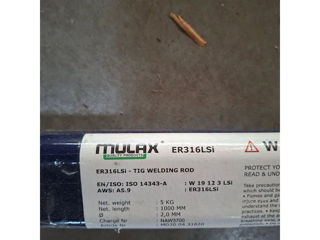 Koker a 5 kilo tig laselektrode mulax, er316lsi - afbeelding 2 van  3