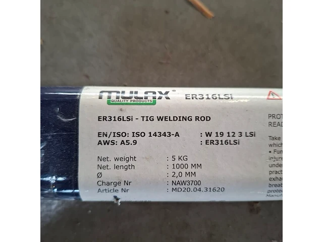 Koker a 5 kilo tig laselektrode mulax, er316lsi - afbeelding 3 van  3