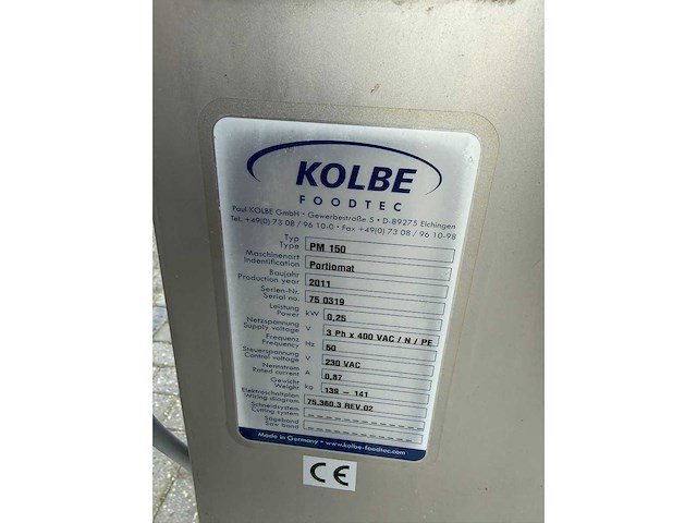 Kolbe - mw 100 + pm 150 portineerder - vleeswolf / gehaktmolen - afbeelding 3 van  13