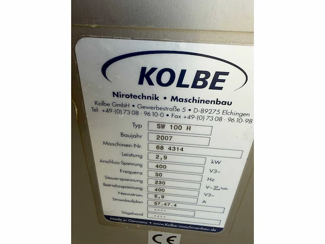 Kolbe - sw 100 h - vleeswolf / gehaktmolen - afbeelding 5 van  5