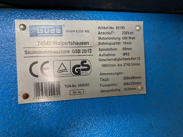 Kolomboormachine, gude - afbeelding 4 van  8