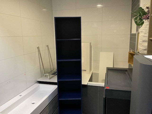 Kolomkast 35x33x175 cm donker blauw - afbeelding 6 van  8