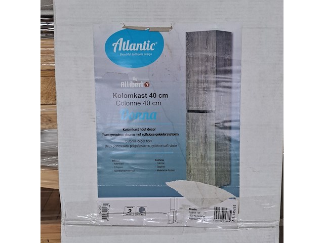 Kolomkast 40 cm, allibert, donna, hout decor - afbeelding 1 van  2