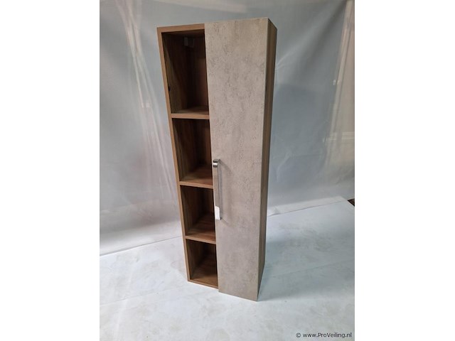 Kolomkast met deur en open vakken - ca. 45x29x140 cm - afbeelding 1 van  4
