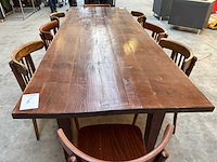 Koloniale café tafel met 8 stoelen - afbeelding 2 van  3