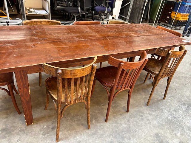 Koloniale café tafel met 8 stoelen - afbeelding 3 van  3