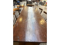 Koloniale café tafel met 8 stoelen - afbeelding 3 van  4