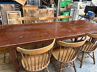 Koloniale café tafel met 8 stoelen - afbeelding 4 van  4