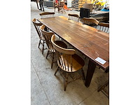 Koloniale café tafel met 8 stoelen - afbeelding 2 van  4