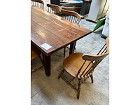 Koloniale café tafel met 8 stoelen - afbeelding 3 van  4