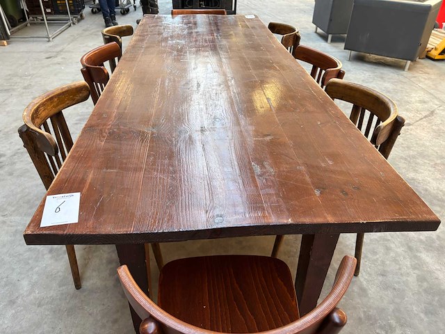 Koloniale café tafel met 8 stoelen - afbeelding 2 van  2