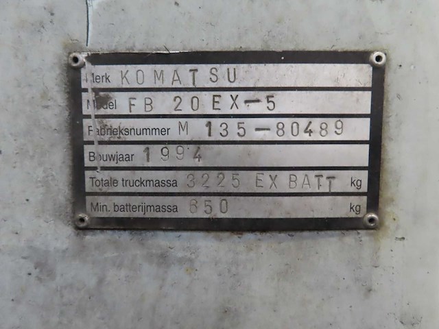 Komatsu - 1994 - fb 20 ex-5 - vorkheftruck - afbeelding 6 van  17