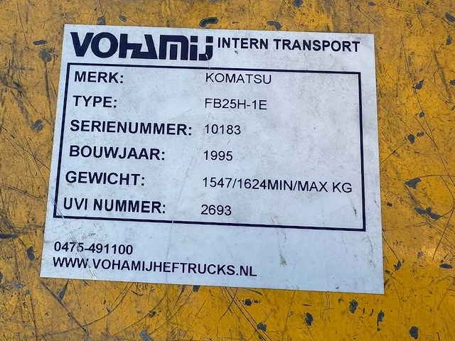 Komatsu - 1995 - fb25h-1e - vorkheftruck - afbeelding 2 van  14