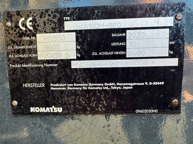 Komatsu - 2020 - wa100m-8e0 - shovel - afbeelding 17 van  30