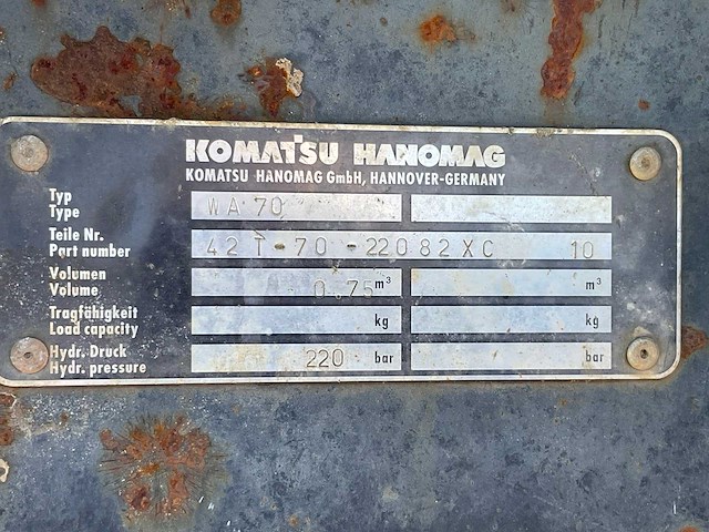 Komatsu wa70 wiellader klapbak - afbeelding 4 van  4
