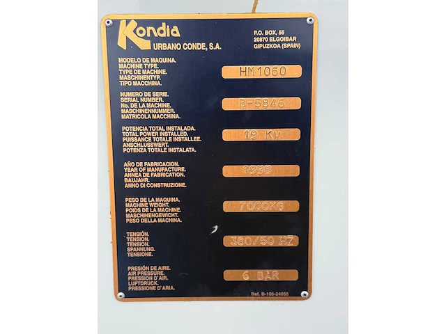 Kondia - 1998 - hm1060 - cnc verticaal bewerkingscentrum - afbeelding 14 van  15