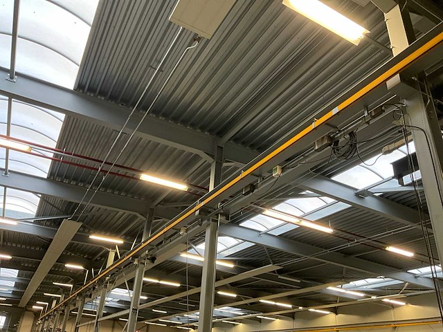 Konecranes jc6835 enkelligger bovenloopkraan 5000kg v.v. ctx400 loopcat met elektro staaldraadtakel + 77 meter m1 kraanbaan - afbeelding 4 van  24