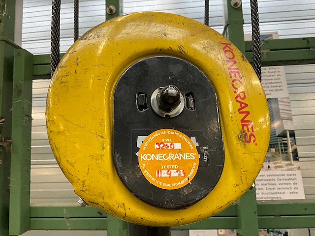 Konecranes jc6835 enkelligger bovenloopkraan 5000kg v.v. ctx400 loopcat met elektro staaldraadtakel + 77 meter m1 kraanbaan - afbeelding 13 van  24