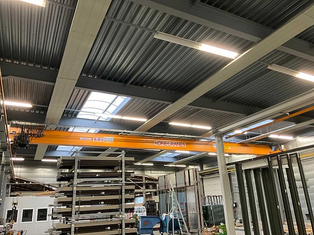 Konecranes jc6835 enkelligger bovenloopkraan 5000kg v.v. ctx400 loopcat met elektro staaldraadtakel + 77 meter m1 kraanbaan - afbeelding 12 van  24