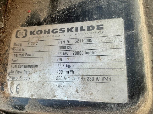 Kongskilde k 20c heater - afbeelding 6 van  6