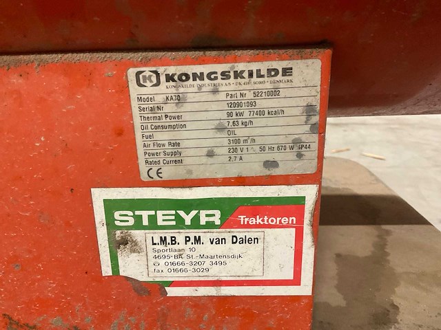 Kongskilde ka70 heteluchtkanon - afbeelding 8 van  8