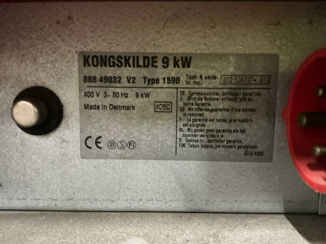 Kongskilde s 9 elektrische kachel krachtstroom - afbeelding 4 van  5