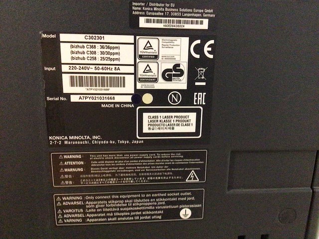 Konica minolta bizhub c308 kopieerapparaat - afbeelding 8 van  9