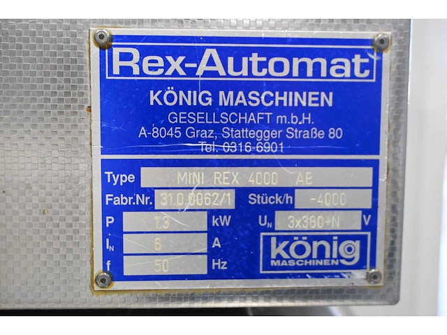 König mini rex 4000 ab / flattener mini 4000 kleinbroodlijn - afbeelding 7 van  14