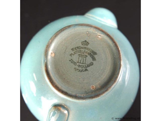Koninklijke plateelbakkerij zuid-holland gouda theepot - afbeelding 5 van  5