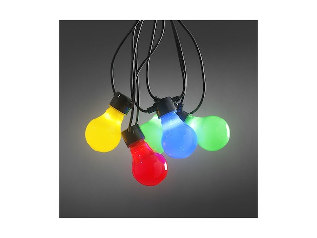 Konstsmide feestverlichting lichtsnoer 10 led lampen multicolor 45 m - afbeelding 2 van  5