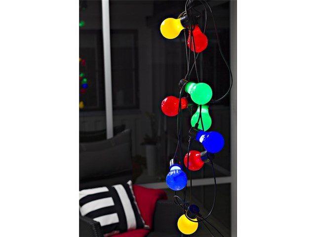 Konstsmide feestverlichting lichtsnoer 10 led lampen multicolor 45 m - afbeelding 4 van  5