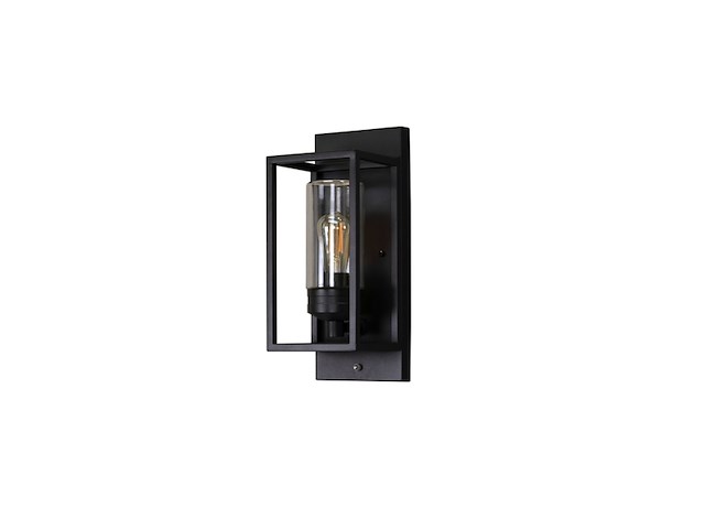 Konstsmide wandlamp trani met sensor e27 zwart - afbeelding 1 van  3